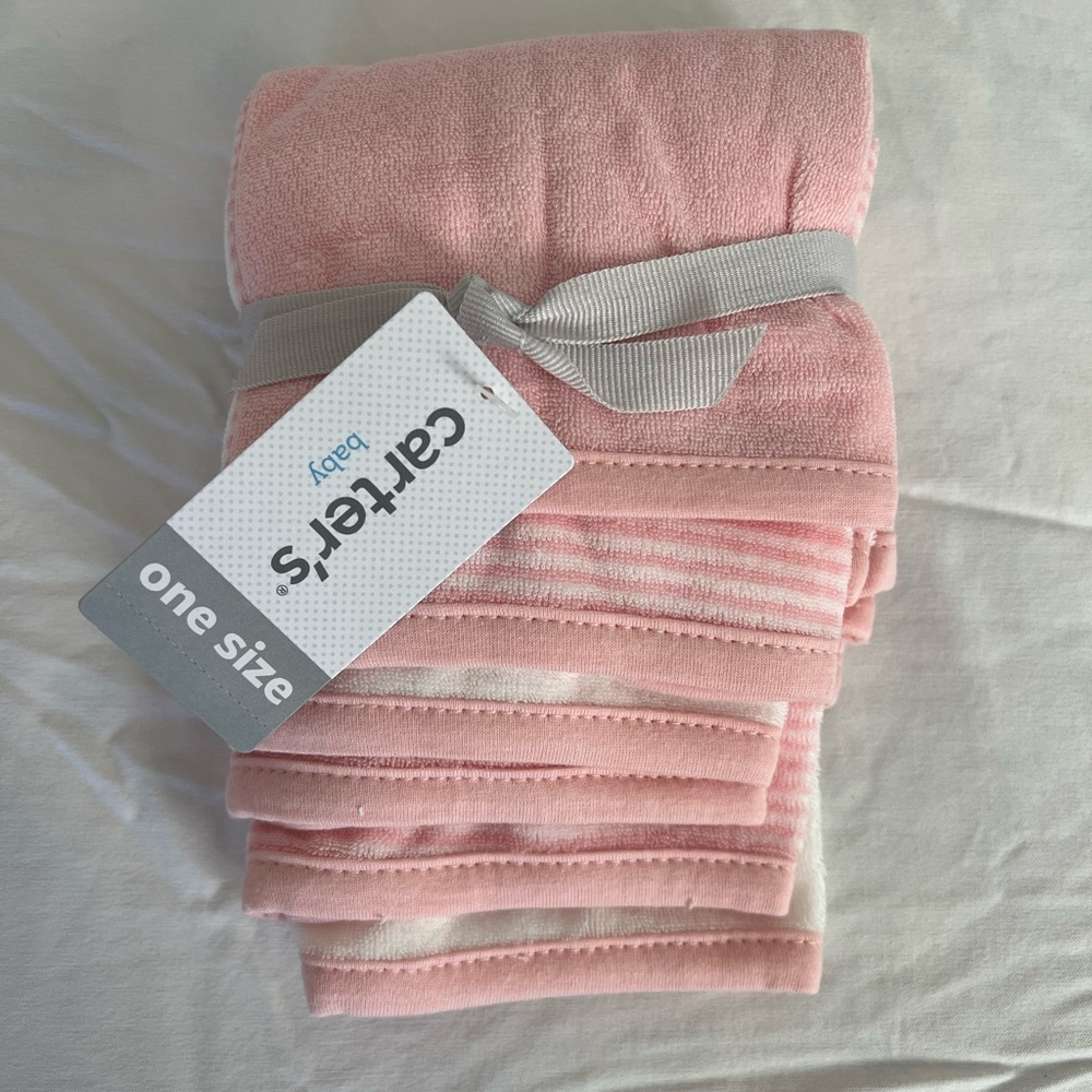 Carter's Soft Pink Baby Washcloth Bundle (Set of 6)